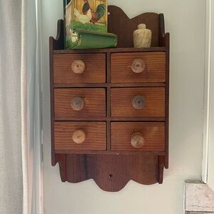 Vintage wood apothecary cabinet